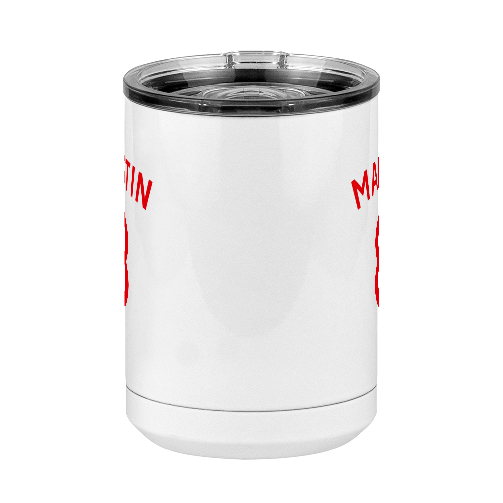 Personalized Jersey Number Coffee Mug Tumbler with Handle (15 oz) - English Soccer - Front View