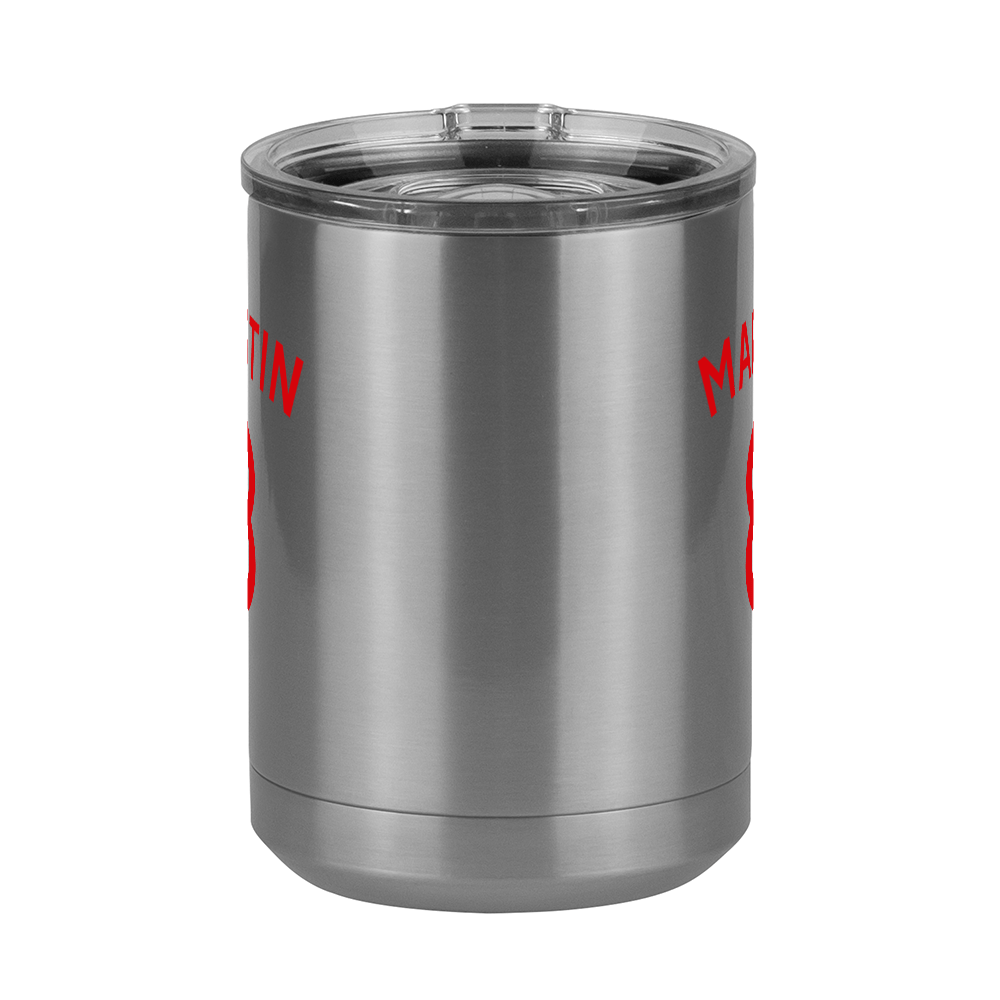 Personalized Jersey Number Coffee Mug Tumbler with Handle (15 oz) - English Soccer - Front View