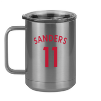 Thumbnail for Personalized Jersey Number Coffee Mug Tumbler with Handle (15 oz) - English Soccer - Left View