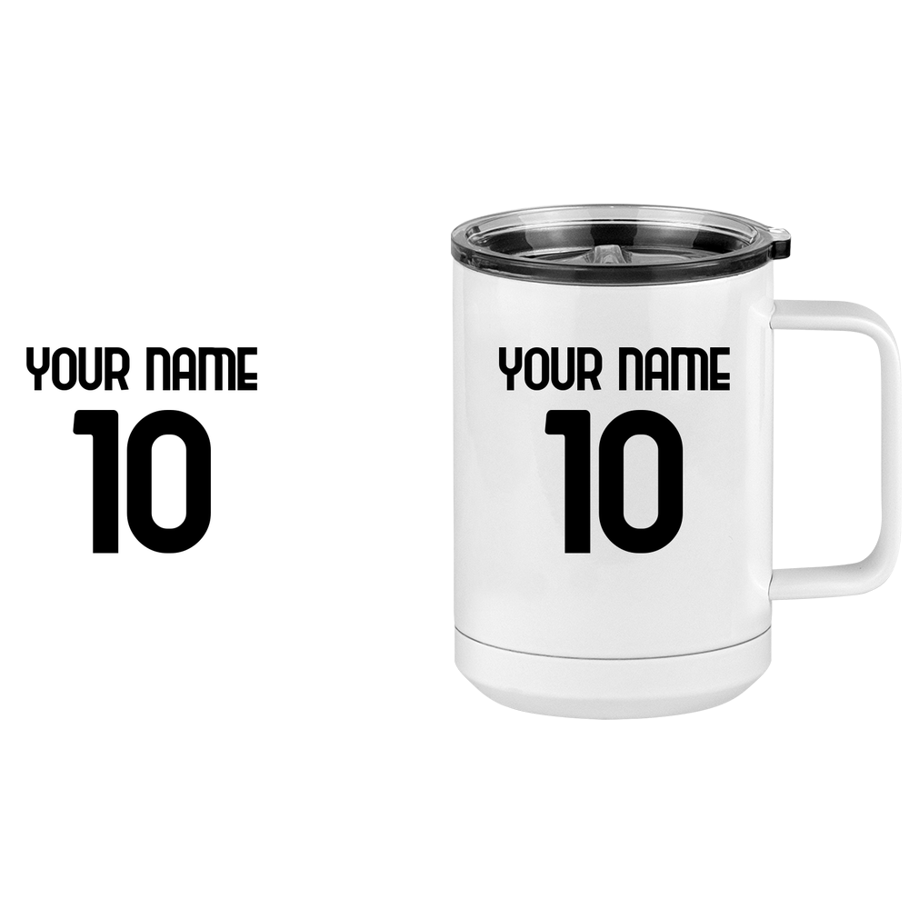 Personalized Jersey Number Coffee Mug Tumbler with Handle (15 oz) - Italian Soccer - Design View