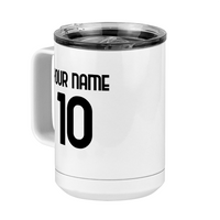 Thumbnail for Personalized Jersey Number Coffee Mug Tumbler with Handle (15 oz) - Italian Soccer - Front Left View