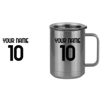 Thumbnail for Personalized Jersey Number Coffee Mug Tumbler with Handle (15 oz) - Italian Soccer - Design View