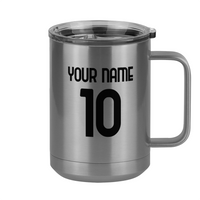 Thumbnail for Personalized Jersey Number Coffee Mug Tumbler with Handle (15 oz) - Italian Soccer - Right View