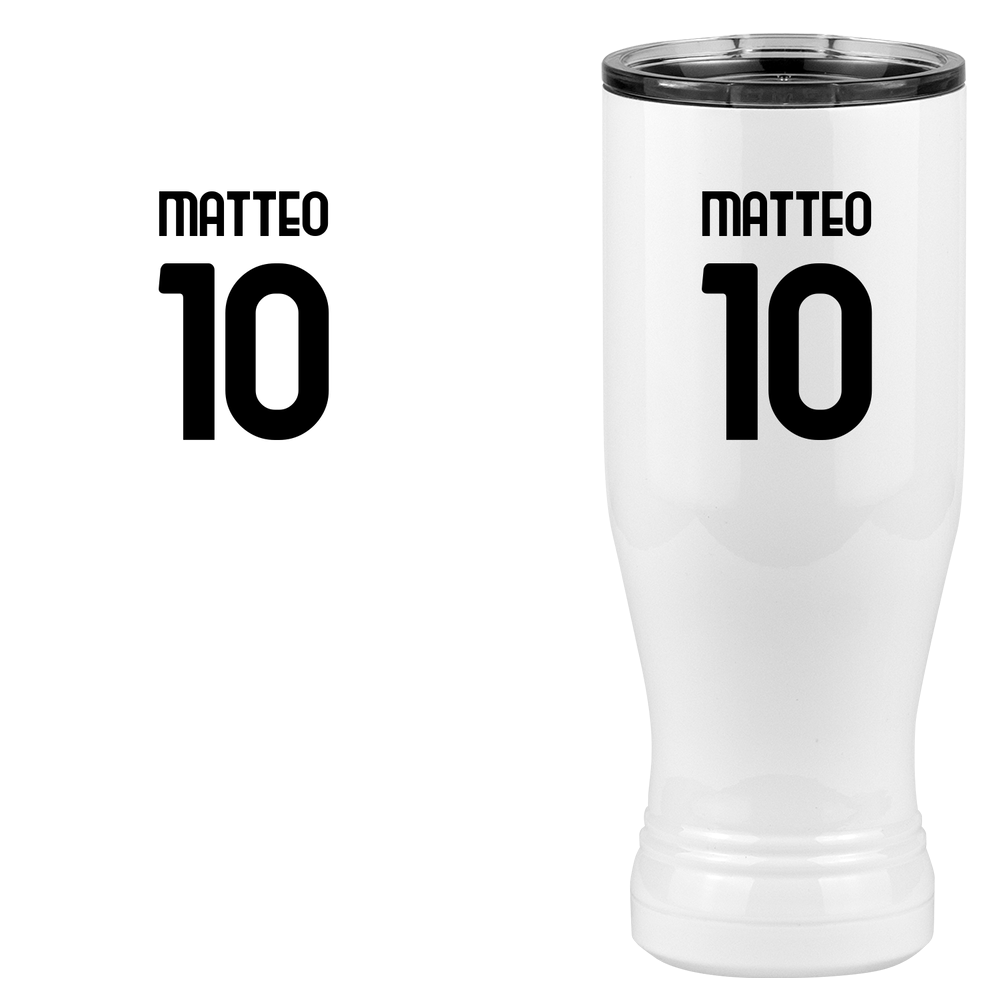 Personalized Jersey Number Pilsner Tumbler (20 oz) - Italy Football - Design View