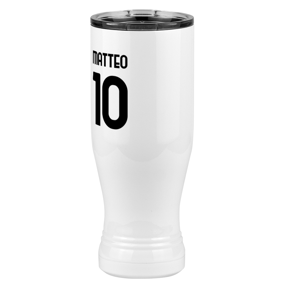 Personalized Jersey Number Pilsner Tumbler (20 oz) - Italy Football - Front Left View