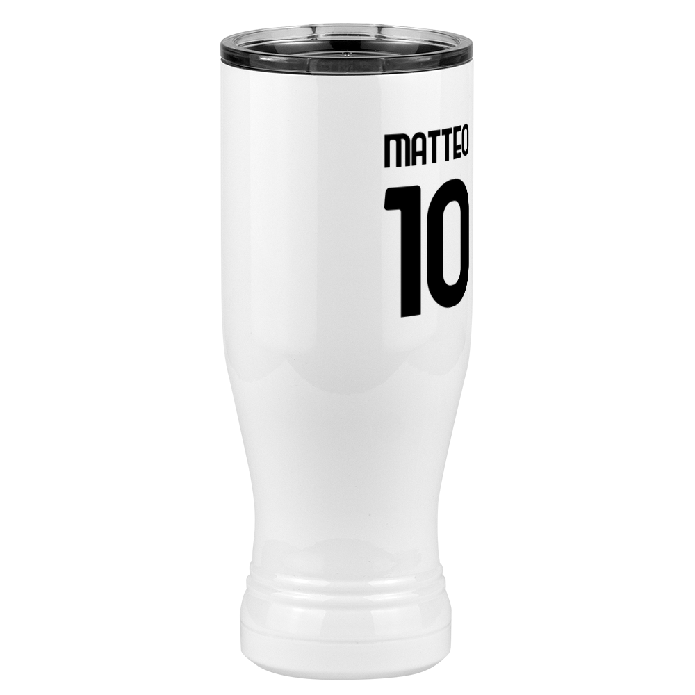 Personalized Jersey Number Pilsner Tumbler (20 oz) - Italy Football - Front Right View
