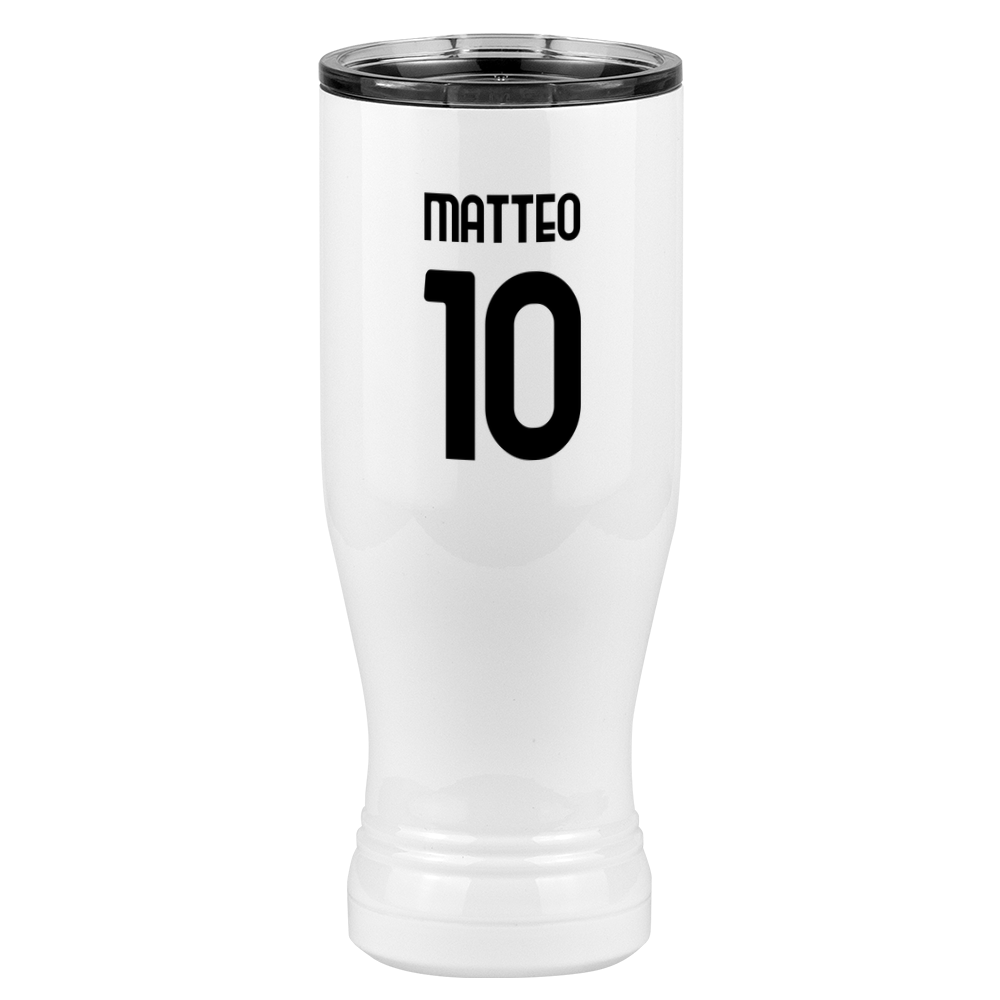 Personalized Jersey Number Pilsner Tumbler (20 oz) - Italy Football - Right View