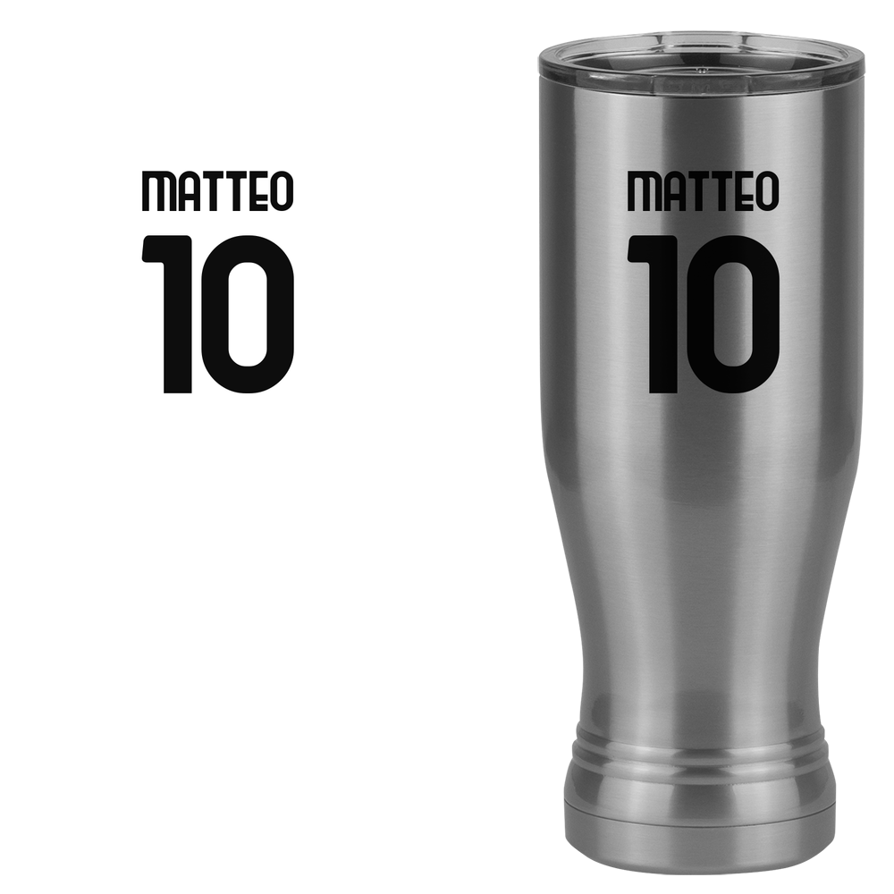 Personalized Jersey Number Pilsner Tumbler (20 oz) - Italy Football - Design View