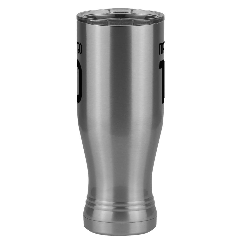 Personalized Jersey Number Pilsner Tumbler (20 oz) - Italy Football - Front View