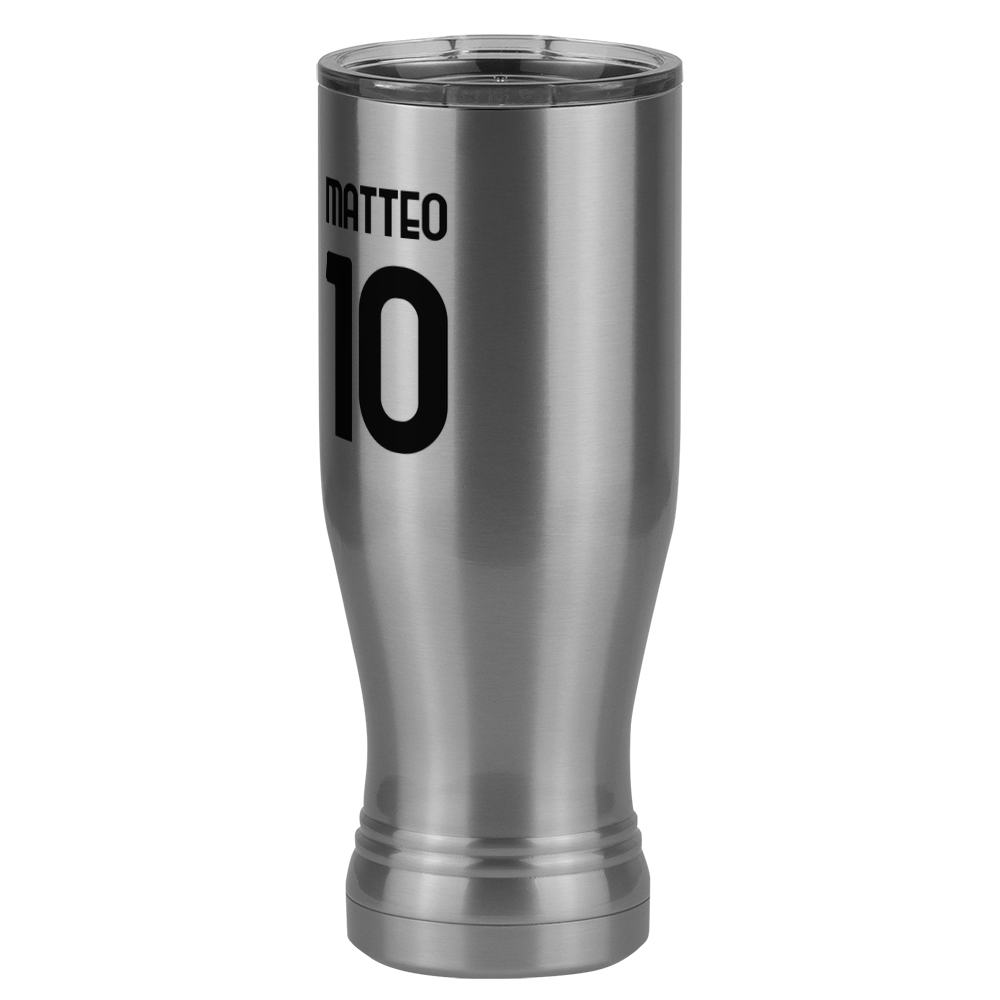 Personalized Jersey Number Pilsner Tumbler (20 oz) - Italy Football - Front Left View