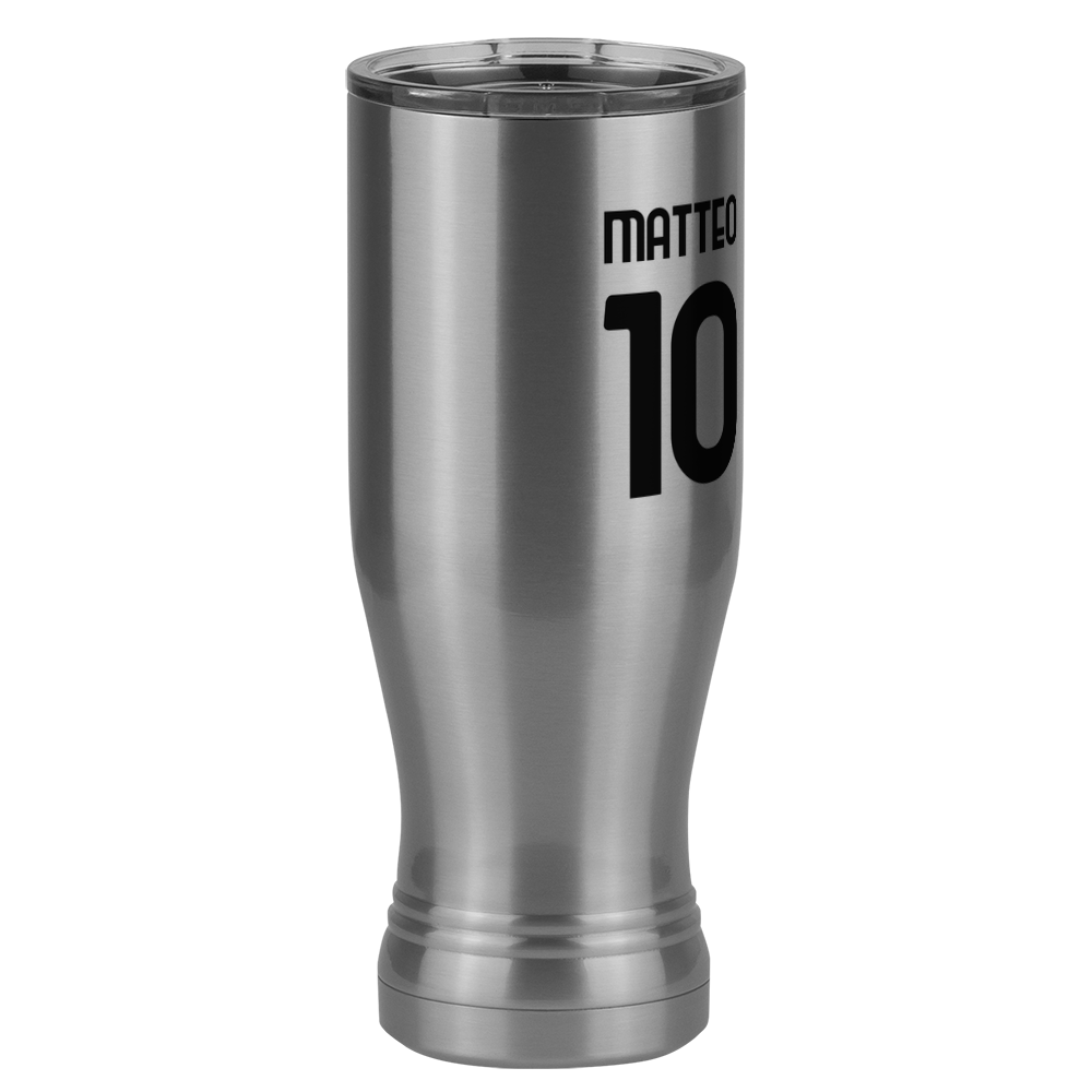 Personalized Jersey Number Pilsner Tumbler (20 oz) - Italy Football - Front Right View