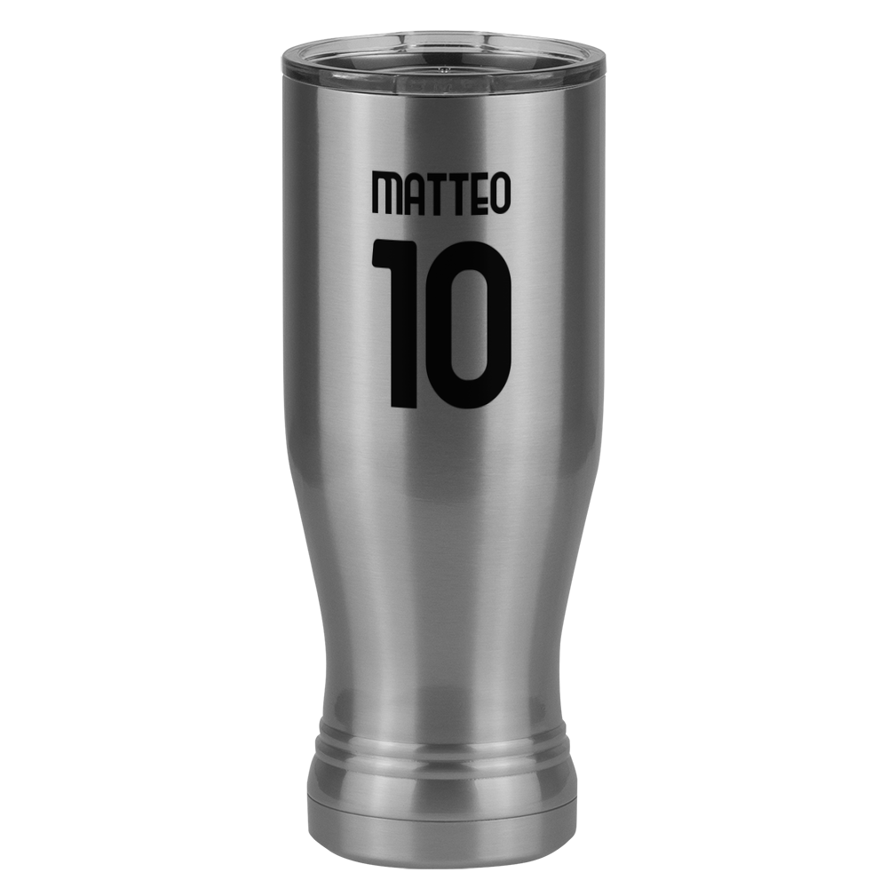 Personalized Jersey Number Pilsner Tumbler (20 oz) - Italy Football - Left View