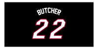 Thumbnail for Personalized Jersey Number Beach Towel - Miami Black - Front View
