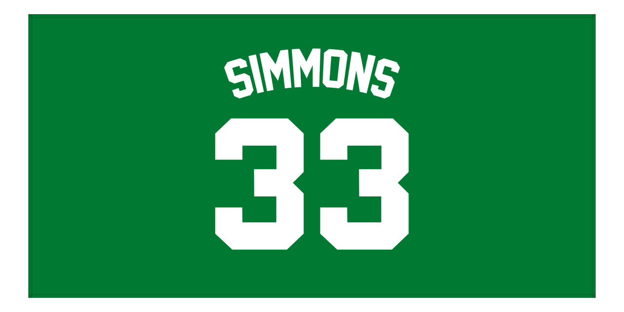 Personalized Jersey Number Beach Towel - Boston Green - Front View