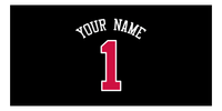 Thumbnail for Personalized Basketball Beach Towel - Chicago Black - Front View