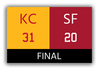 Thumbnail for Kansas City vs San Francisco Canvas Wrap & Photo Print - 2019 2020 Football Championship - Front View