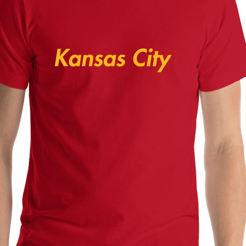 Personalized Kansas City T-Shirt - Red - Shirt Close-Up View