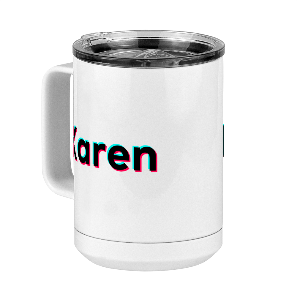 Karen Coffee Mug Tumbler with Handle (15 oz) - TikTok Trends - Front Left View