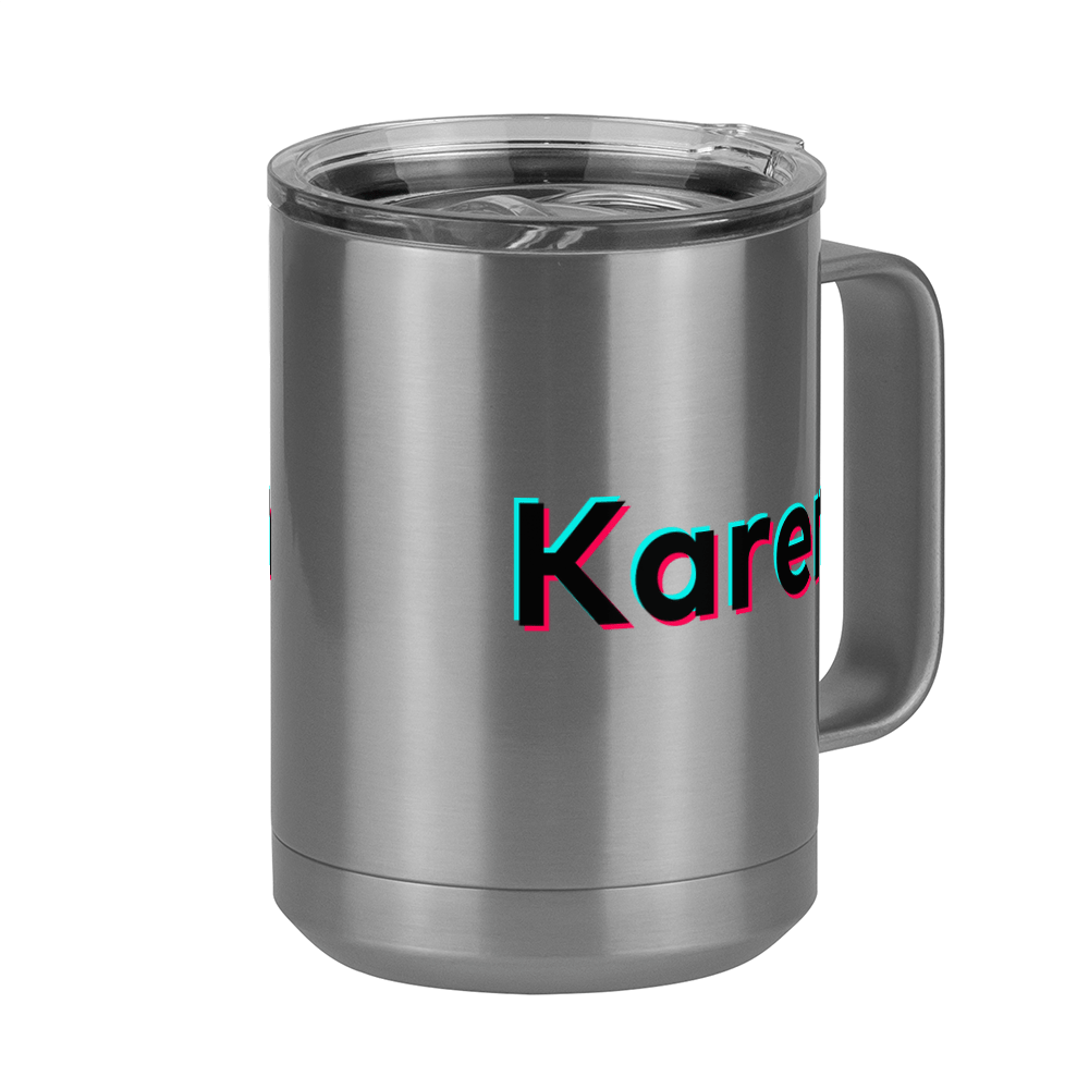 Karen Coffee Mug Tumbler with Handle (15 oz) - TikTok Trends - Front Right View