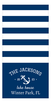 Thumbnail for Personalized Lake House Beach Towel - Anchor - Front View