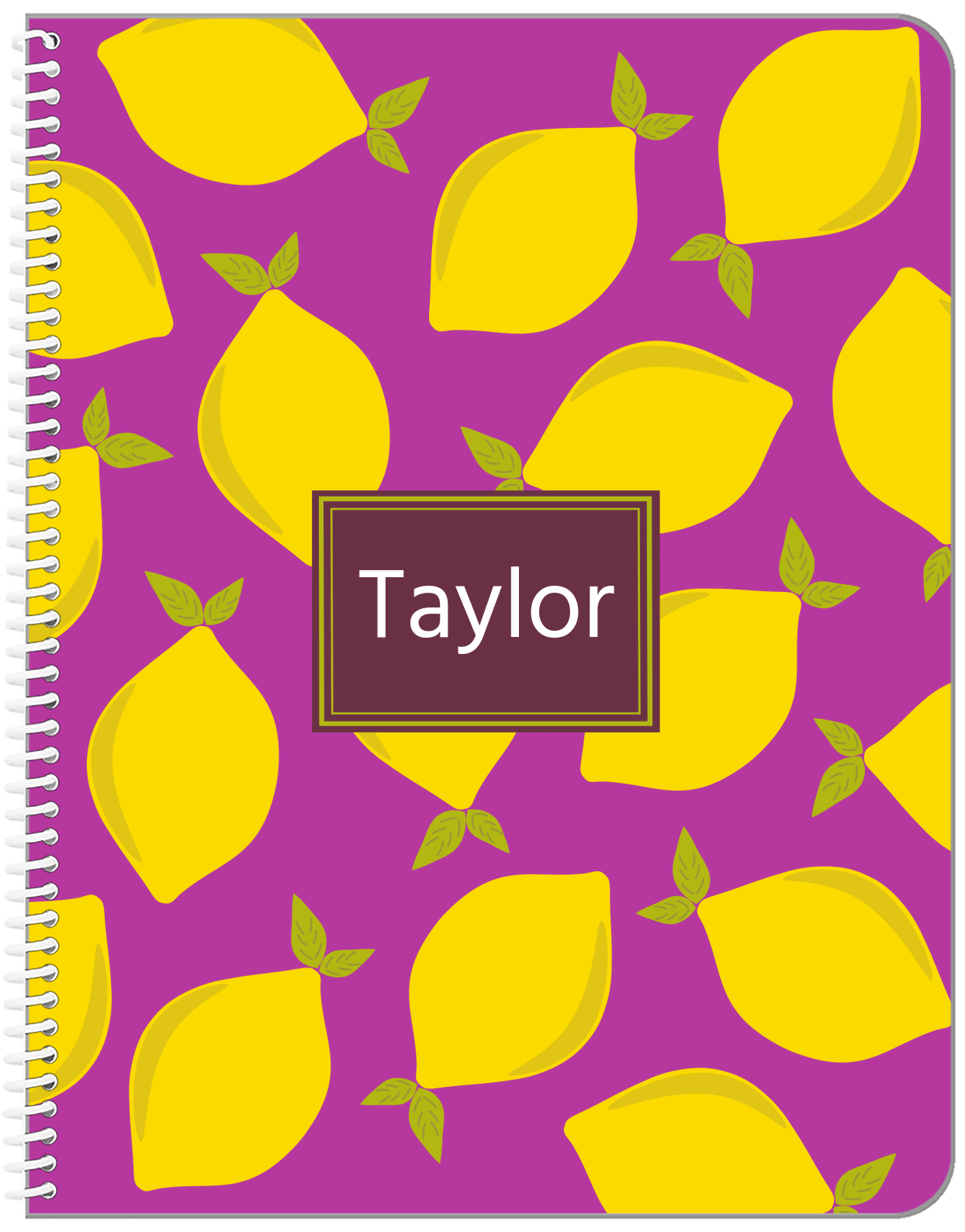 Personalized Lemons Notebook - Rectangle Nameplate - Front View