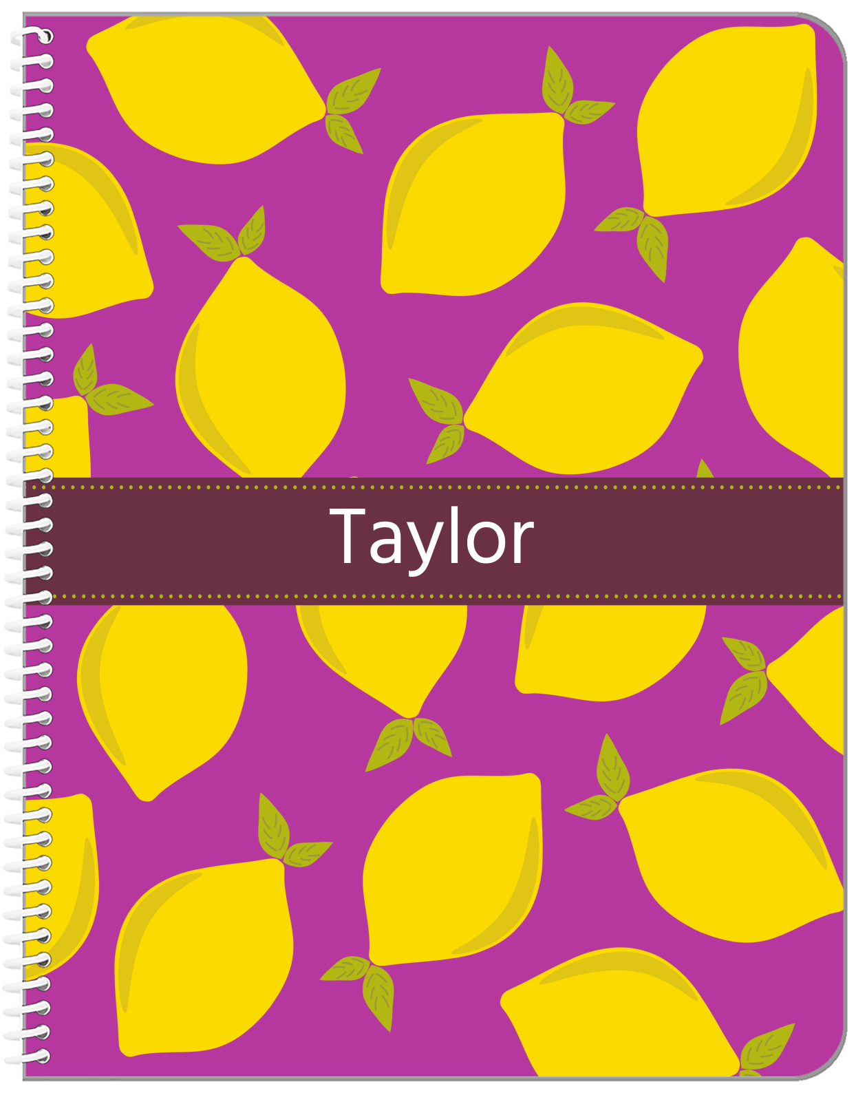 Personalized Lemons Notebook - Ribbon Nameplate - Front View