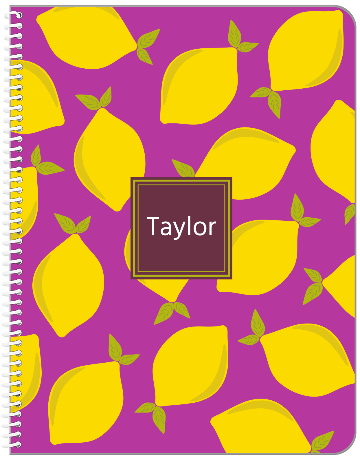 Personalized Lemons Notebook - Square Nameplate - Front View