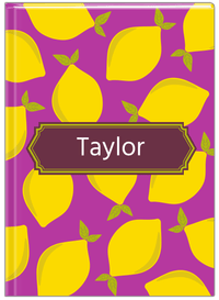 Thumbnail for Personalized Lemons Journal - Purple Background - Decorative Rectangle Nameplate - Front View
