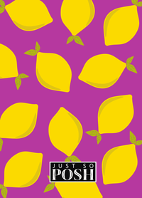 Thumbnail for Personalized Lemons Journal - Purple Background - Ribbon Nameplate - Back View