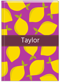 Thumbnail for Personalized Lemons Journal - Purple Background - Ribbon Nameplate - Front View
