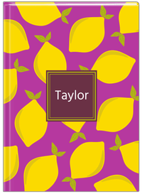 Thumbnail for Personalized Lemons Journal - Purple Background - Square Nameplate - Front View
