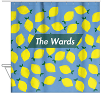 Thumbnail for Personalized Lemons Shower Curtain - Angled Rectangle Nameplate - Hanging View