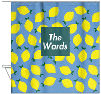 Thumbnail for Personalized Lemons Shower Curtain - Square Nameplate - Hanging View