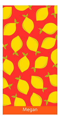 Thumbnail for Personalized Lemons Beach Towel - Red Background - Front View