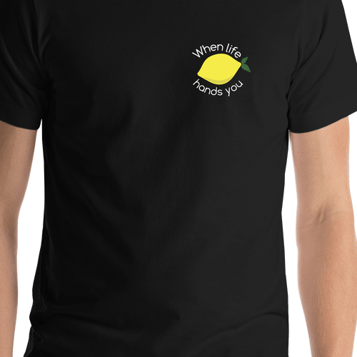 Personalized Lemon T-Shirt - Black - Shirt Close-Up View