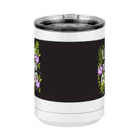 Thumbnail for Life is Damn Good Coffee Mug Tumbler with Handle (15 oz) - Flowers - Front View