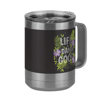 Thumbnail for Life is Damn Good Coffee Mug Tumbler with Handle (15 oz) - Flowers - Front Right View