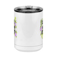Thumbnail for Life is Damn Good Coffee Mug Tumbler with Handle (15 oz) - Flowers - Front View