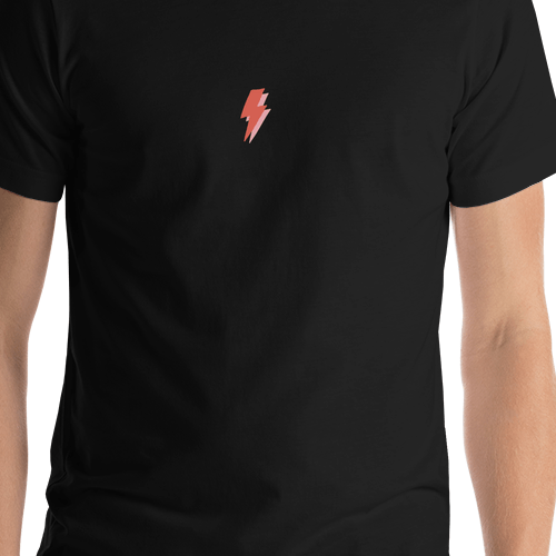 Lightning Bolt T-Shirt - Black - Shirt Close-Up View