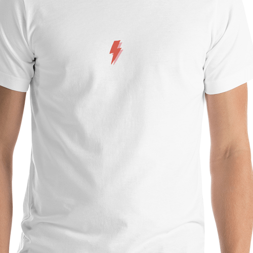 Lightning Bolt T-Shirt - White - Shirt Close-Up View