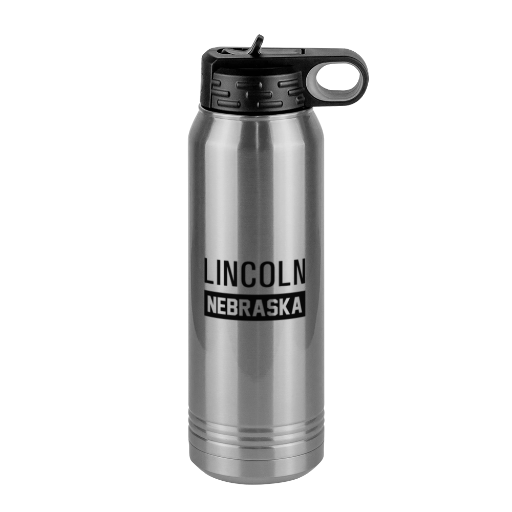 Personalized Lincoln Nebraska Water Bottle (30 oz) - Right View