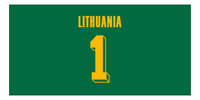 Thumbnail for Personalized Lithuania Jersey Number Beach Towel - Green - Front View