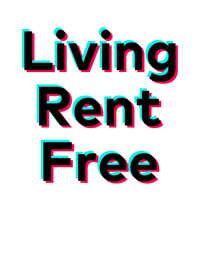 Thumbnail for Living Rent Free T-Shirt - White - TikTok Trends - Decorate View