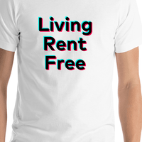 Thumbnail for Living Rent Free T-Shirt - White - TikTok Trends - Shirt Close-Up View