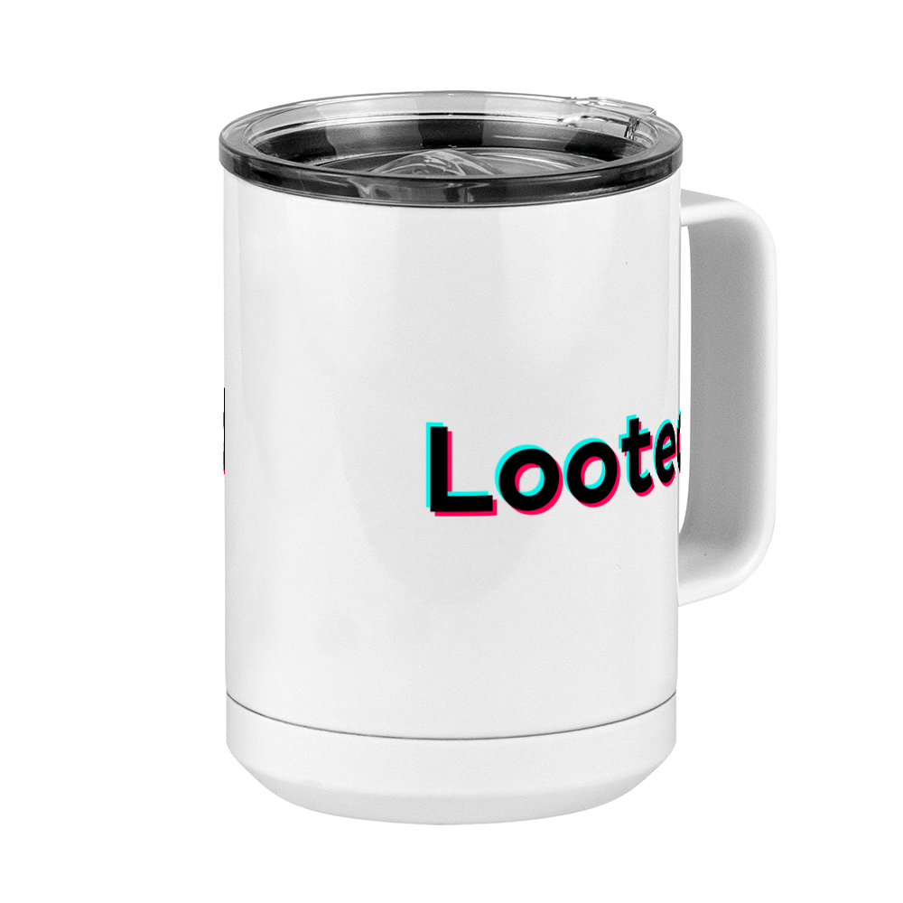 Looted Coffee Mug Tumbler with Handle (15 oz) - TikTok Trends - Front Right View