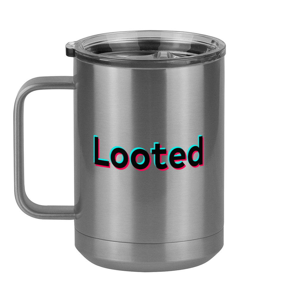 Looted Coffee Mug Tumbler with Handle (15 oz) - TikTok Trends - Left View