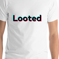 Thumbnail for Looted T-Shirt - White - TikTok Trends - Shirt Close-Up View