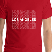 Thumbnail for Los Angeles T-Shirt - Red - Shirt Close-Up View