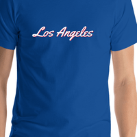 Thumbnail for Personalized Los Angeles T-Shirt - Blue - Shirt Close-Up View