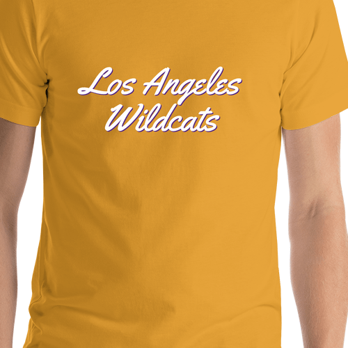 Personalized Los Angeles T-Shirt - Gold - Shirt Close-Up View